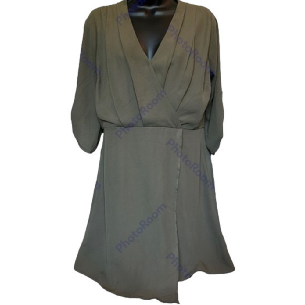 Monetary Army green faux wrap dress size medium